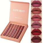 6 Pcs Matte Liquid Lipstick Makeup Set Matte Liquid Long-lasting Wear Non-stick Cup Not Fade Waterproof Lip Gloss