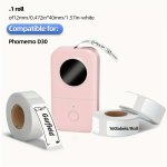 Phomemo D30 Compatible Thermal Labels - 160 Count White Paper Self-adhesive Labels Strong Adhesion & Water Resistant Bpa Free 3