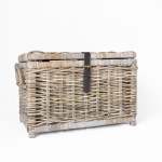 Rattan Square Chest With Faux Leather Buckle - One Size - 50CM L X 35CM W X 32CM H