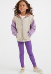 Ribbed Cotton Leggings - Purple