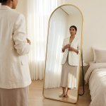 Aluminum Alloy Full Length Arch Floor Mirror