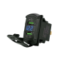 Dual USB Car Charger With Blue Voltmeter Fast Charge