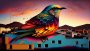 Canvas Wall Art - Urban Colourful Bird - B1029 120 X 80 Cm