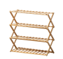 4 Tiers Installation-free Foldable Natural Bamboo Shoe Rack