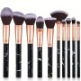 10Pcs Marble Makeup Brushes Tool Cosmetic Powder Eye Shadow Foundation Blush Blending Beauty Make Up Brush For Makeup Starters Lovers