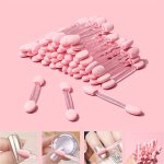 50PCS SET Multi-functional Nails Sponge Brush With Double-ended Sponge Applicator Sequin Powder And Nail Art Brush