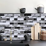 1 Roll Self-adhesive Wallpaper Marble Tile Pattern Contact Paper Peel And Stick Waterproof Removable Living Room Kitchen Bedroom