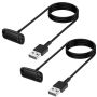 2 Pack - USB Charger For Fitbit Charge 3 & Fitbit Charge 4 - Black