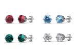 DESTINY 4 Pair Bella Macaroon Earrings With Swarovski Crystals