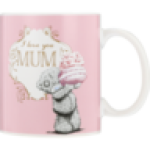 Pink I Love You Mum Teddy Bear Coffee Mug