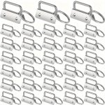 20PCS Silver Key Chain Wrist Strap Fork Ring Tail Clip Tools Webbing Case Folder Diy Clip Key Fob For Keychain Bag Strap Hardwar