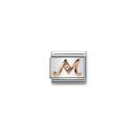 Composable Classic Link Letter M In Rose Gold And Cubic Zirconia