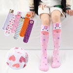 Girl's Cartoon Cute Animal Striped Pattern Knee High Socks Party Stockings For Autumn Winter Leg Warmers