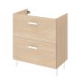 Easy Bathroom Cabinet With 2 Drawers Oak W70CMXD40CMXH80CM Basin Excluded Vanity Only