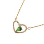 Double Layered Heart Shaped Pendant With Tsavorite Openwork Pendant