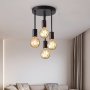 1PC Black 4-LAMP Ceiling Light Pendant Modern Artificial Satellite Design E27 Bulb Base Bedroom Kitchen Living Room Corridor Lighting Without Bulbs