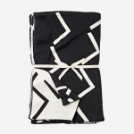 Cotton Knit Throw - Monochrome Chevron