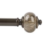 Kamanina 1 Inch Curtain Rods For Windows 72 To 144 Inches 6-12FT Bronze Heavy Duty Curtain Rod Adjustable Long Drapery Rods With
