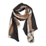 Beige Base Check Knit Scarf