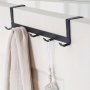 1PC Metal Over-the-door 5-HOOK Rack Multipurpose Storage Organizer For Coats Hats Robes Towels - Sturdy Closet & Bathroom Accessory