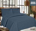 Simon Baker Melissa Quilted Bedspread Denim Various Sizes - King - 270CM X 270CM + 2 Pillowcases 50CM X 70CM + 5CM Denim