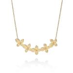 Five Flower Bloom Choker - 18KT Yellow Gold Vermeil