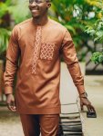 Men's Outfit Set Checkered Pattern Crew Neck Long Sleeve Button Up Shirt And Drawstring Trousers 2 In 1 Set For Cultural Activit