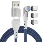 Statik 360 Pro Magnetic Charging Cable - Type C Charger Fast Charging 3 In 1 USB C To USB C Cable Micro USB &
