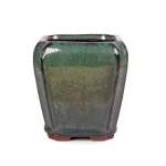 Assorted Glazed Cascade Pots 6 X 6 X 9CM - Green Square With Rounded Lip
