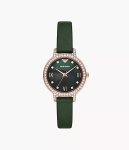 Emporio Armani Three-hand Green Leather Woman's Watch| AR11577
