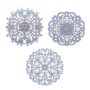 White Pvc Mandala Wall Art Set Of 3