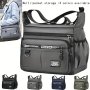 Men's Large Capacity Sling Bag With Multi Zippered Layer Business Leisure Travel Bag Waterproof Casual Daypack With Side Pocket