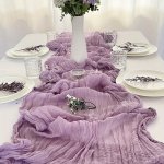 1PC Cheesecloth Table Runner Boho Long Gauze Romantic Table Runner For Wedding Reception Bridal Shower Baby Shower Holiday Thank