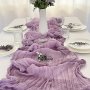 1pc Cheesecloth Table Runner Boho Long Gauze Romantic Table Runner For Wedding Reception Bridal Shower Baby Shower Holiday Thanksgiving Birthday Party Table Dining Room