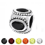 C74-C3793 - 925 Sterling Silver Cz European Charm Bead - Cz Champagne
