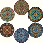 6PCS Mandala Flower Coaster Heat Insulation Mat Coaster Anti-scalding Dining Table Mat Pad Plate Coaster Drink Coaster Non-slip