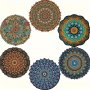 6PCS Mandala Flower Coaster Heat Insulation Mat Coaster Anti-scalding Dining Table Mat Pad Plate Coaster Drink Coaster Non-slip Placemat Scene Decor Festivals Decor Room