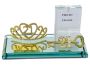 21ST Key Gold Tiara On Mirror Glass Base With Key & Photo Frame