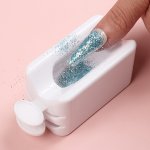 White Nail Glitter Powder Recycling Box Manicure Collect Pigment Dust Micro Beads Container Holder Double Layer Storage Case With 2 SPOONS+1 Funnel