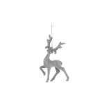 Hanging Glitter Deer 15CM Silver