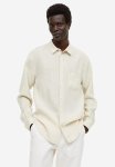 Regular Fit Linen Shirt - Light Beige