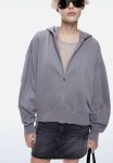 Printed Zip-through Hoodie - Grey Wicked