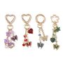 4PCS Butterfly Keychains For Women Cute Bag Charm Heart Pendant D Cor
