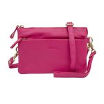 Nadia Leather Ladies Crossbody Sling Pink