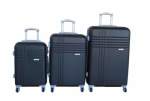 Smte 3-PIECE Travel 28-INCH Luggage Suitcase Set Stylish Black With Keychain