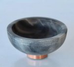 Grey Marble Bowl With Metal Foot – 6X10CM