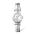 Women's Silver Teardrop Watch - White Sunray Dial
