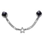 Black Stud Silver Chain Jibbitz - Multi Osfa