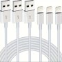 1-3PCS Mfi Certified Lightning To USB Charging Cables 2.4A Fast Charge For Iphone 15/12/11/11PRO/11MAX/XR/XS MAX/8/7/6/5S/SE Durable 3/6/10FT Lengths White