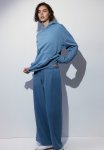 Oversized Washed-look Hoodie - Blue